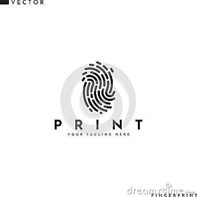 Human fingerprint logo Vector Illustration